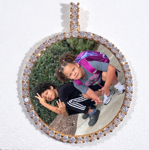 LARGE 3D CIRCLE CUSTOM PICTURE PENDANT