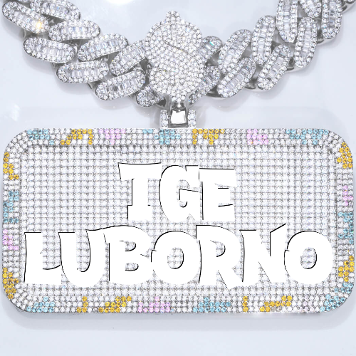 CUSTOM LETTER NECKLACE 3D COLORFUL SQUARE