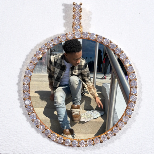 LARGE 3D CIRCLE CUSTOM PICTURE PENDANT