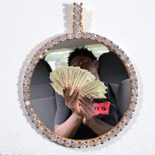 LARGE 3D CIRCLE CUSTOM PICTURE PENDANT