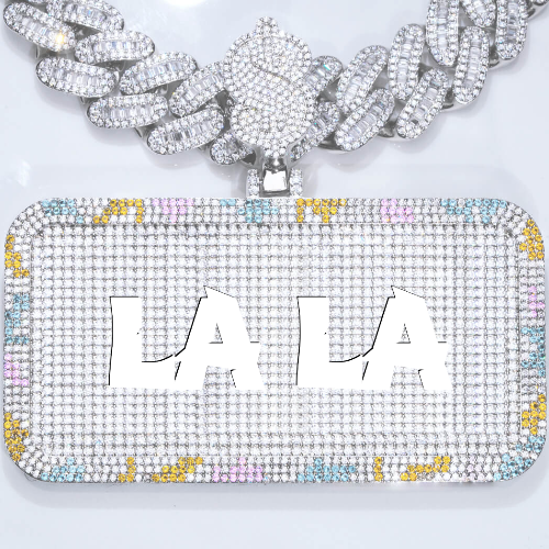 CUSTOM LETTER NECKLACE 3D COLORFUL SQUARE