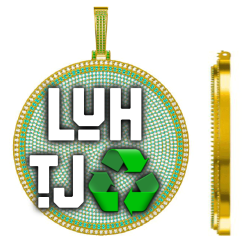 CUSTOM LETTER NECKLACE 3D BIG DISC