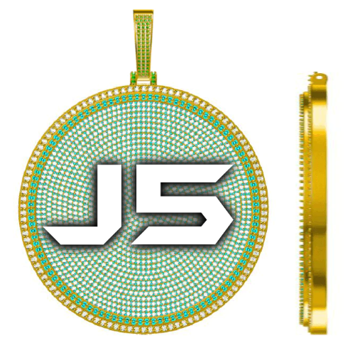 CUSTOM LETTER NECKLACE 3D BIG DISC