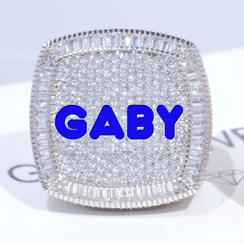 CUSTOM LETTER 3D ICED RING