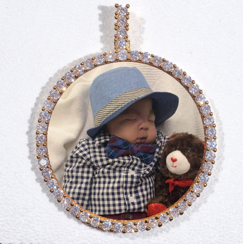 LARGE 3D CIRCLE CUSTOM PICTURE PENDANT