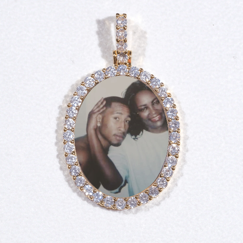3D Oval Custom Picture Pendant