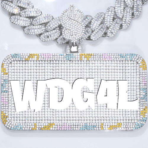 CUSTOM LETTER NECKLACE 3D COLORFUL SQUARE