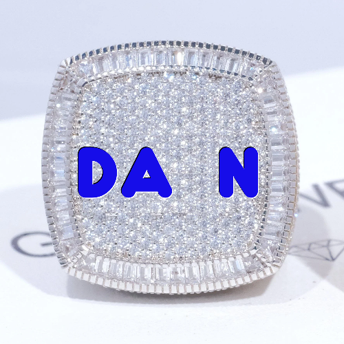 CUSTOM LETTER 3D ICED RING