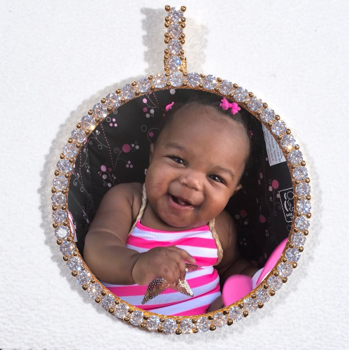 LARGE 3D CIRCLE CUSTOM PICTURE PENDANT