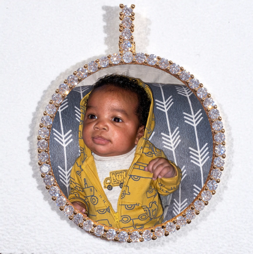 LARGE 3D CIRCLE CUSTOM PICTURE PENDANT