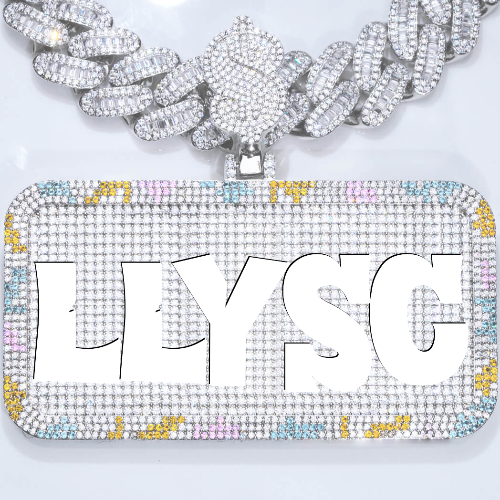 CUSTOM LETTER NECKLACE 3D COLORFUL SQUARE