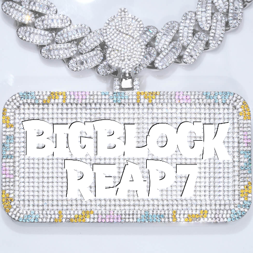 CUSTOM LETTER NECKLACE 3D COLORFUL SQUARE