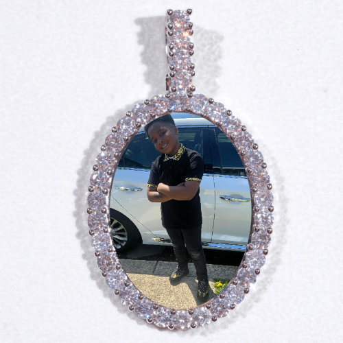 Large 3D Oval Custom Picture Pendant