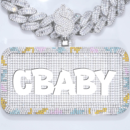 CUSTOM LETTER NECKLACE 3D COLORFUL SQUARE