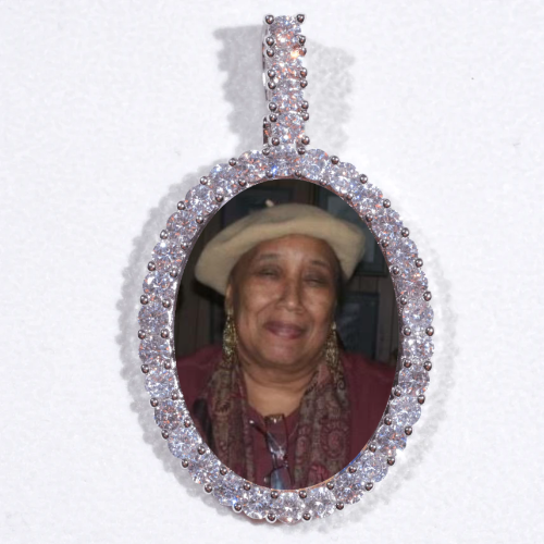 Large 3D Oval Custom Picture Pendant