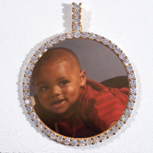 LARGE 3D CIRCLE CUSTOM PICTURE PENDANT