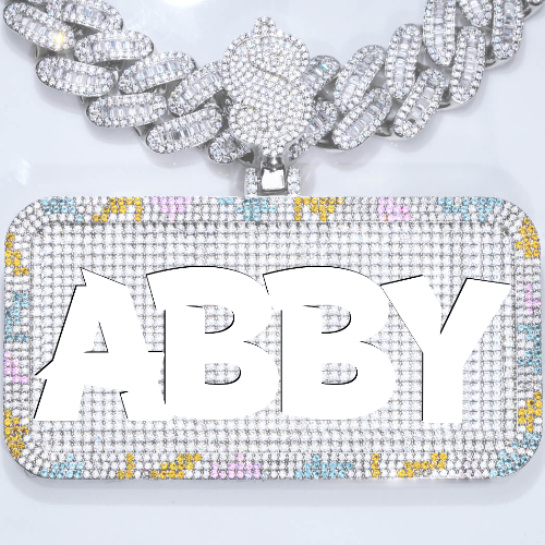CUSTOM LETTER NECKLACE 3D COLORFUL SQUARE