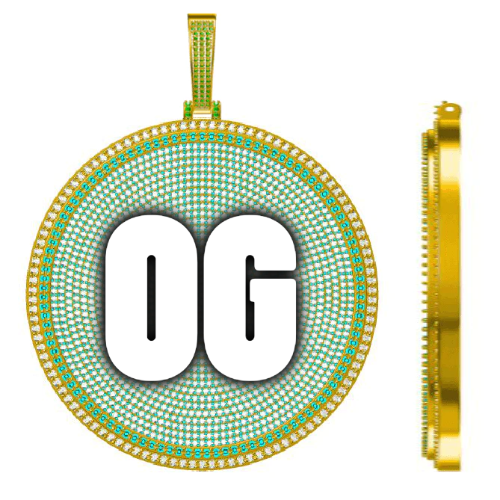 CUSTOM LETTER NECKLACE 3D BIG DISC