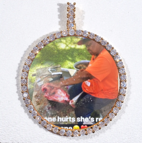 LARGE 3D CIRCLE CUSTOM PICTURE PENDANT