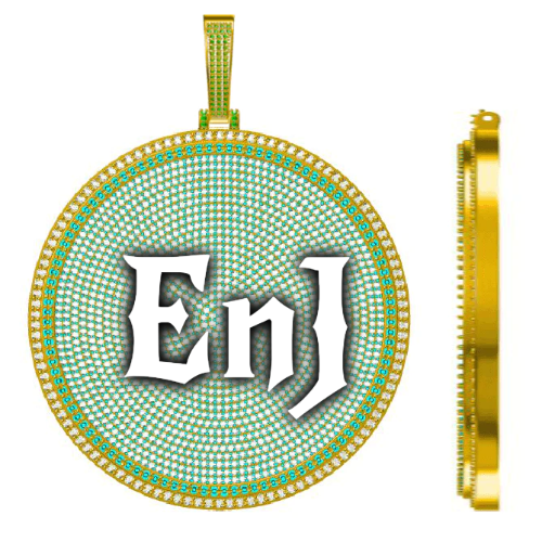 CUSTOM LETTER NECKLACE 3D BIG DISC