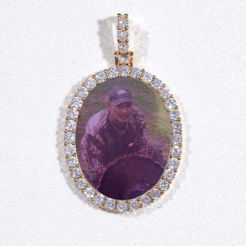 3D Oval Custom Picture Pendant