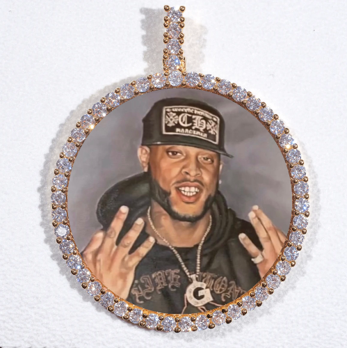 LARGE 3D CIRCLE CUSTOM PICTURE PENDANT