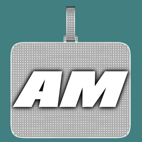 CUSTOM LETTER NECKLACE 3D BIG SQUARE