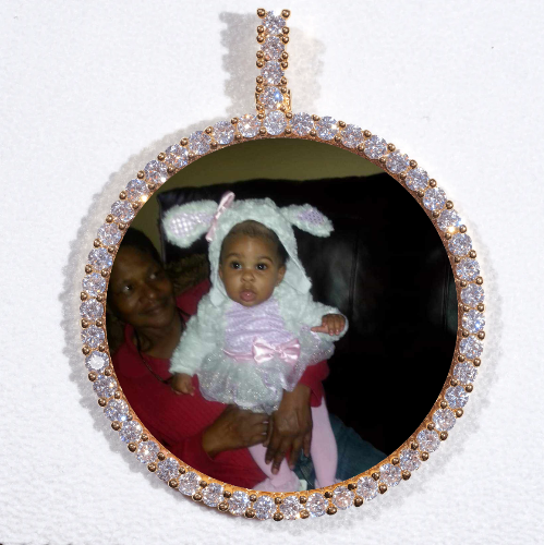 LARGE 3D CIRCLE CUSTOM PICTURE PENDANT