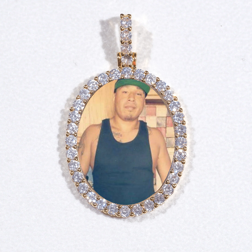 3D Oval Custom Picture Pendant