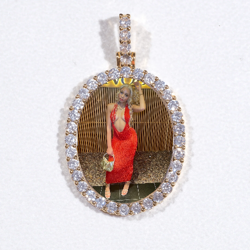 3D Oval Custom Picture Pendant