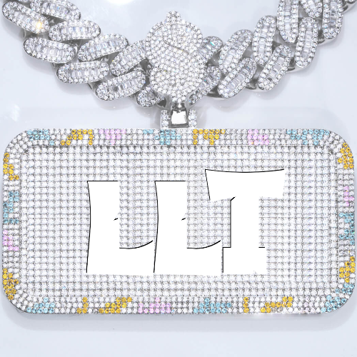 CUSTOM LETTER NECKLACE 3D COLORFUL SQUARE