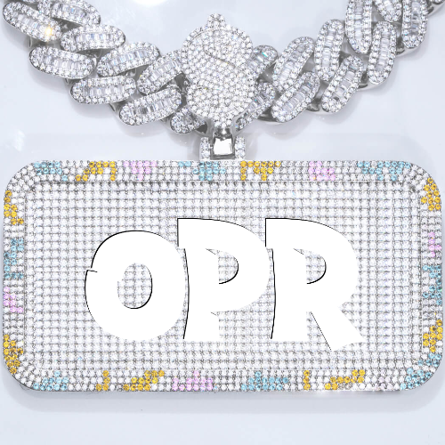 CUSTOM LETTER NECKLACE 3D COLORFUL SQUARE