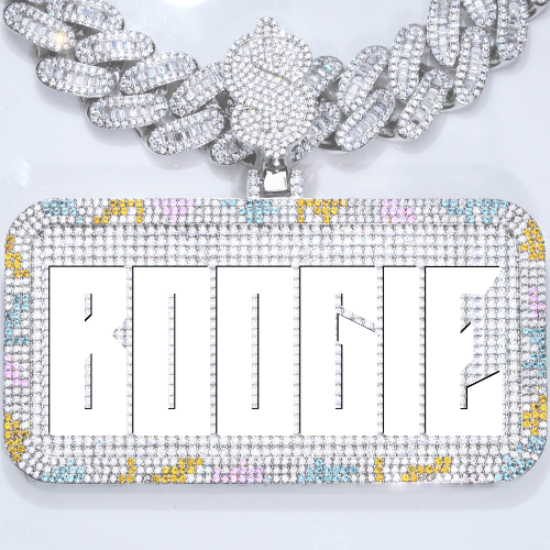 CUSTOM LETTER NECKLACE 3D COLORFUL SQUARE