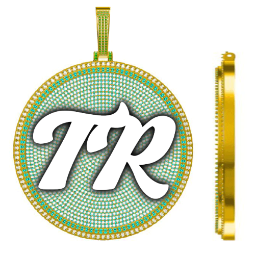 CUSTOM LETTER NECKLACE 3D BIG DISC