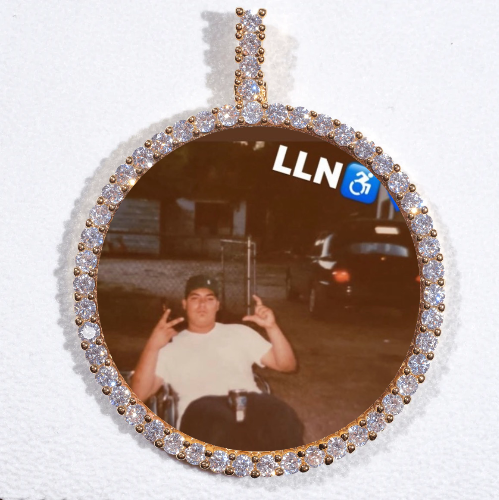 LARGE 3D CIRCLE CUSTOM PICTURE PENDANT