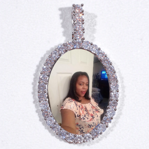 Large 3D Oval Custom Picture Pendant