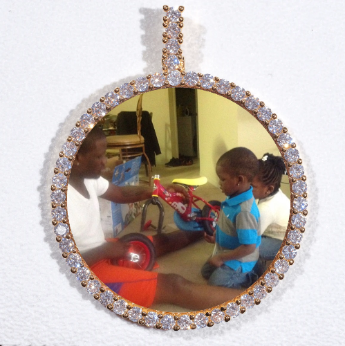LARGE 3D CIRCLE CUSTOM PICTURE PENDANT