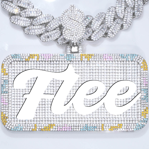 CUSTOM LETTER NECKLACE 3D COLORFUL SQUARE