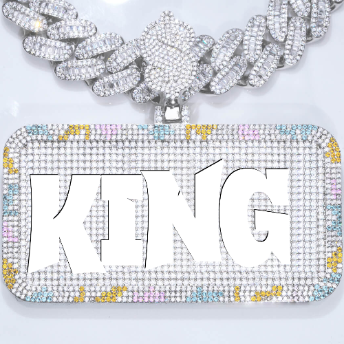CUSTOM LETTER NECKLACE 3D COLORFUL SQUARE