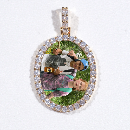 3D Oval Custom Picture Pendant