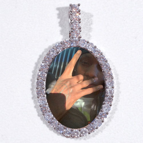 Large 3D Oval Custom Picture Pendant