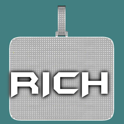 CUSTOM LETTER NECKLACE 3D BIG SQUARE