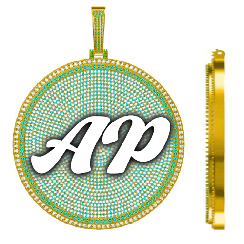 CUSTOM LETTER NECKLACE 3D BIG DISC