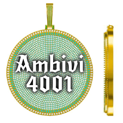 CUSTOM LETTER NECKLACE 3D BIG DISC
