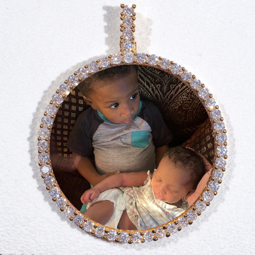 LARGE 3D CIRCLE CUSTOM PICTURE PENDANT