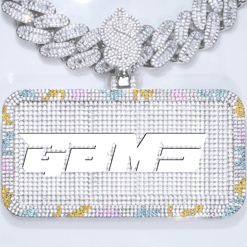 CUSTOM LETTER NECKLACE 3D COLORFUL SQUARE