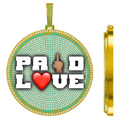 CUSTOM LETTER NECKLACE 3D BIG DISC