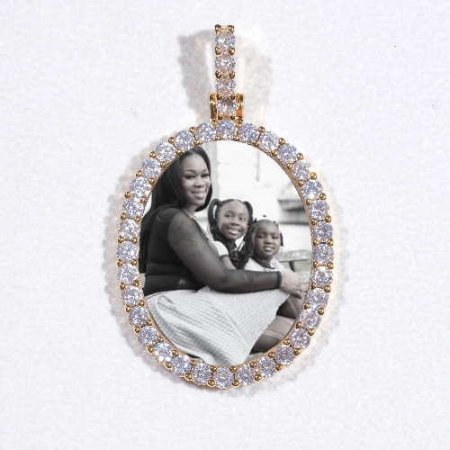 3D Oval Custom Picture Pendant