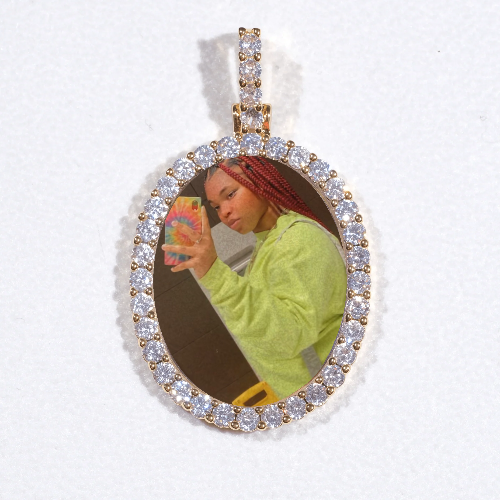 3D Oval Custom Picture Pendant