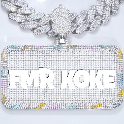 CUSTOM LETTER NECKLACE 3D COLORFUL SQUARE